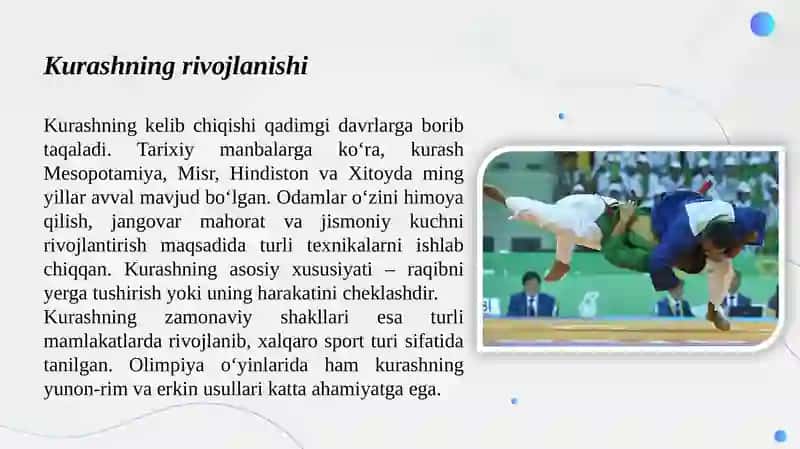 Kurash va Belbog’likurashning rivojlanishi 3