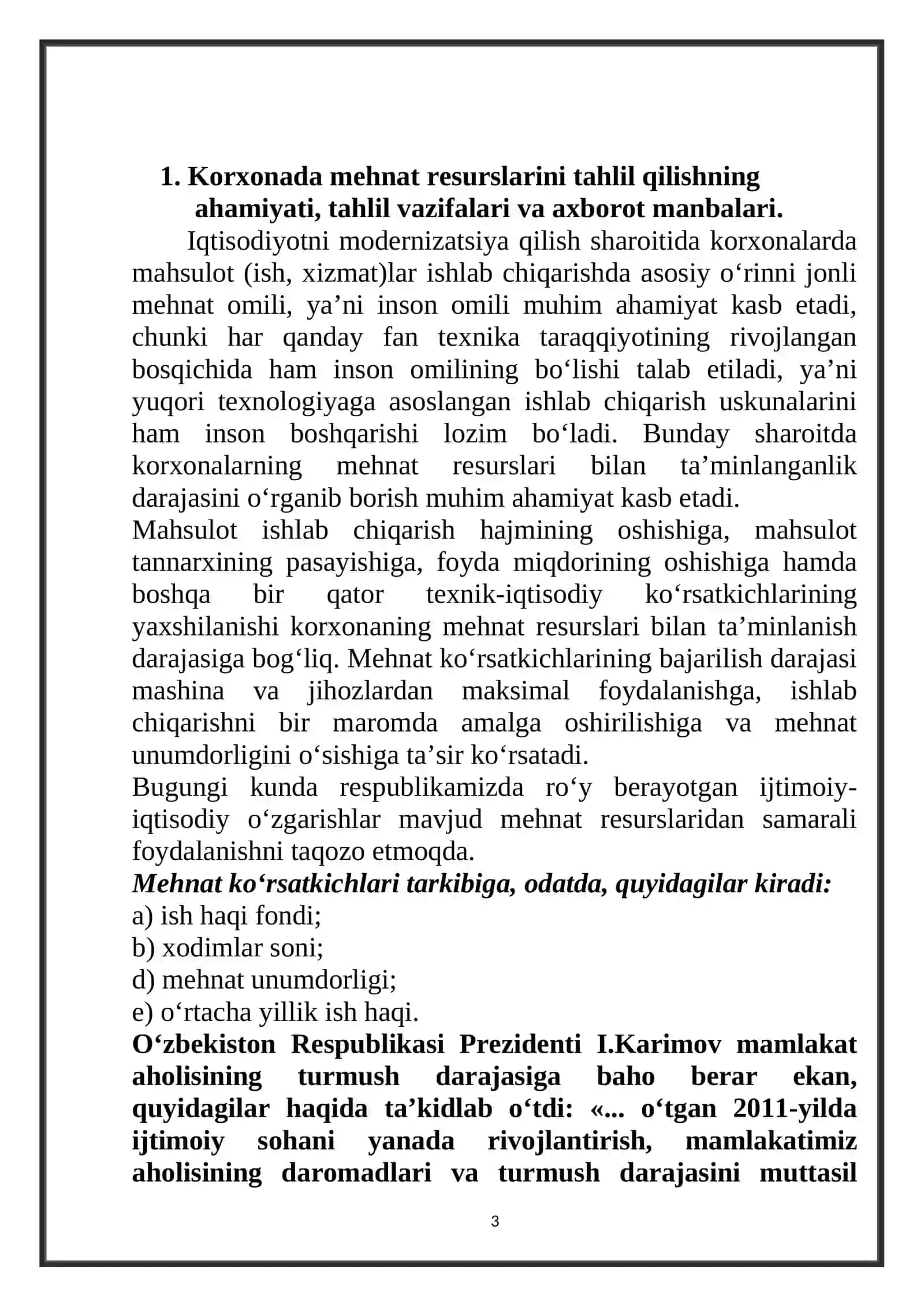 MEHNAT RESURSLARI BILAN TA’MINLANGANLIK, MEHNAT UNUMDORLIGI VA ULARNING MAHSULOT HAJMIGA TA’SIRI TAHLILI 3