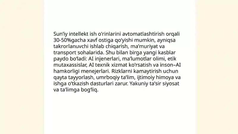 Sunʼiy intellekt - xavf, qulaylik va kelajakdagi oʻzgarishlar 3