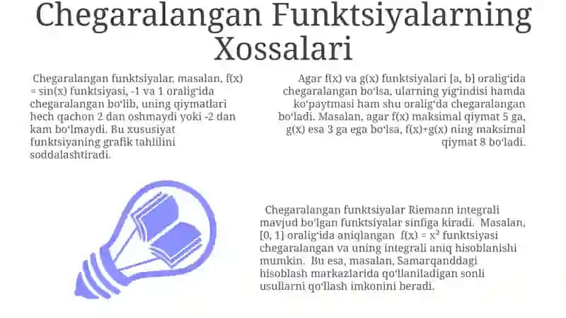 Chegaralangan Funktsiyalar Xossalari 3