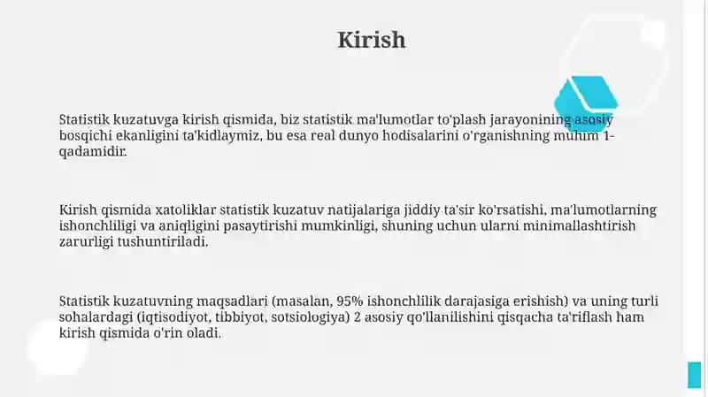 Statistik kuzatuv xatoliklari: Tasnifi va turlari 3