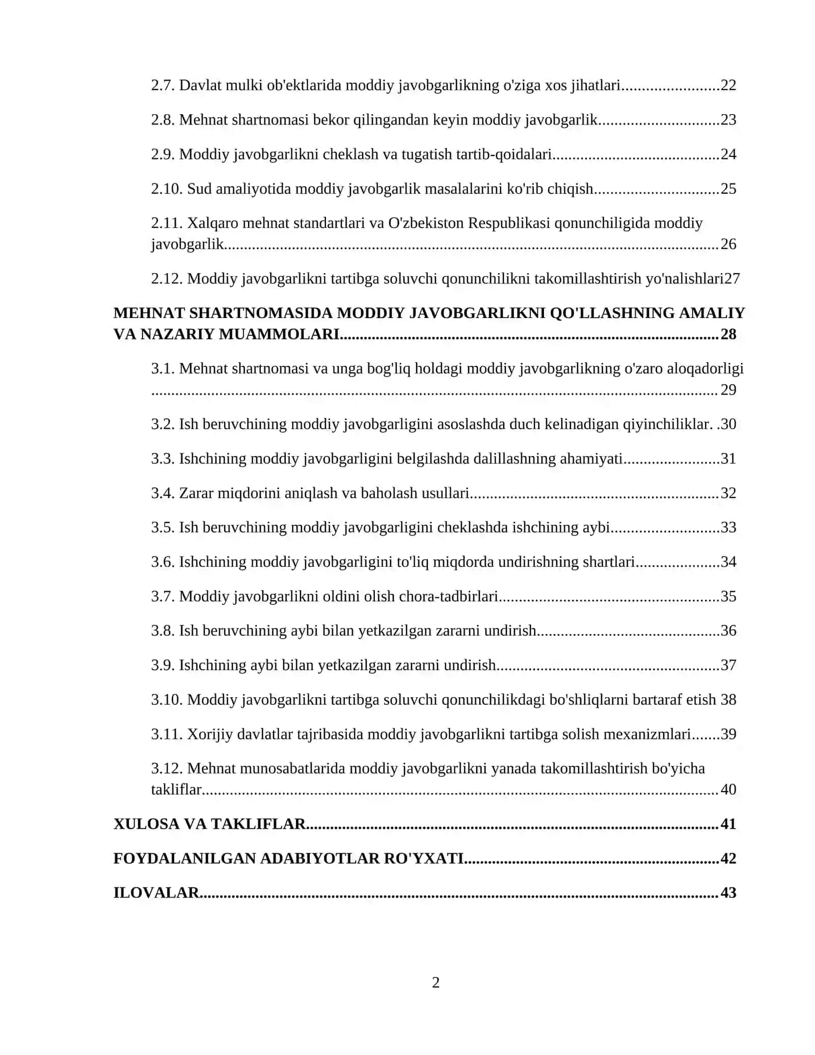 Mehnat shartnomasida moddiy javobgarlik tushunchasi va huquqiy asoslari 3