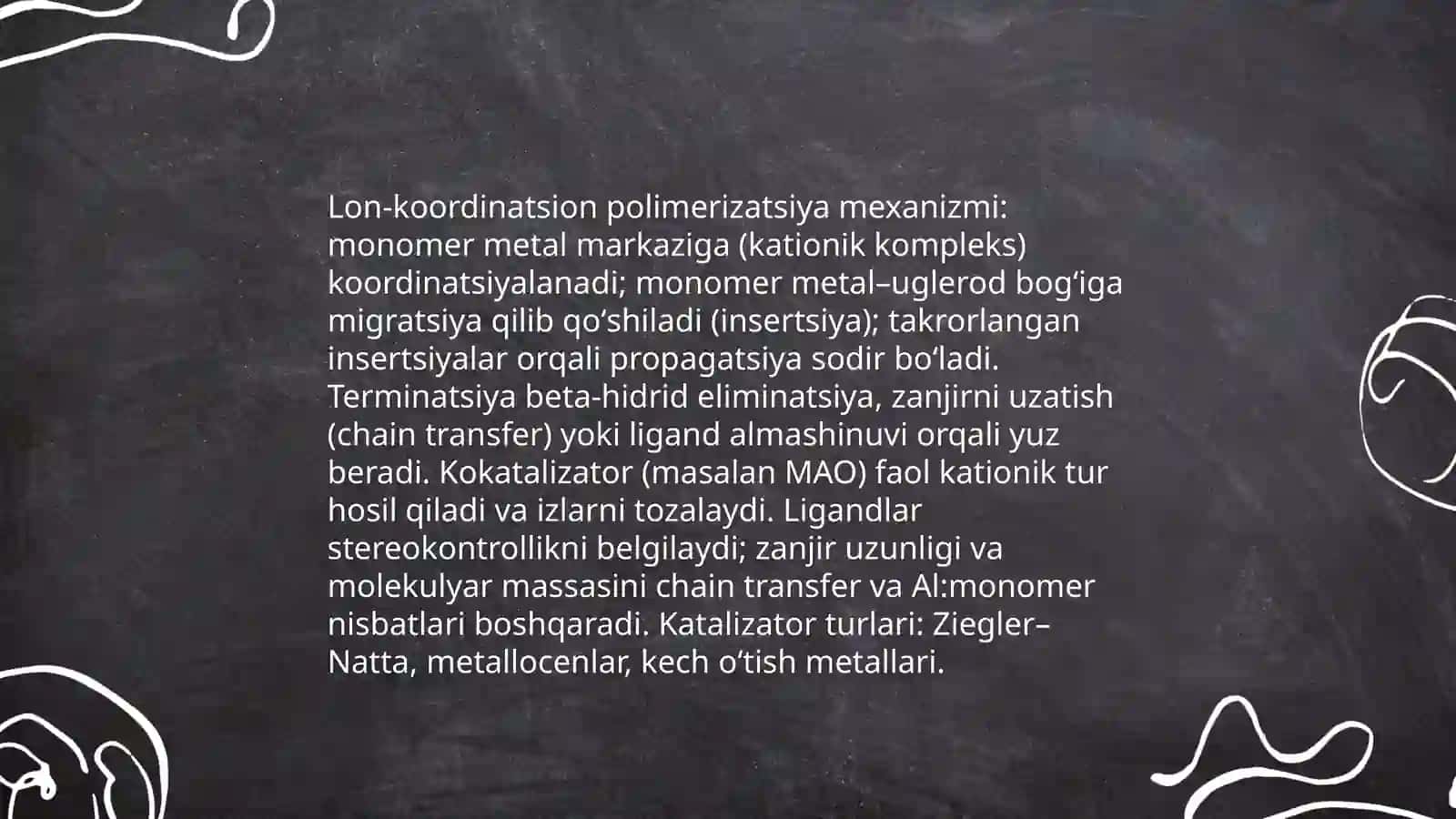 Lon-koordinasion usulda olinadigan sanoat polimerlari 3