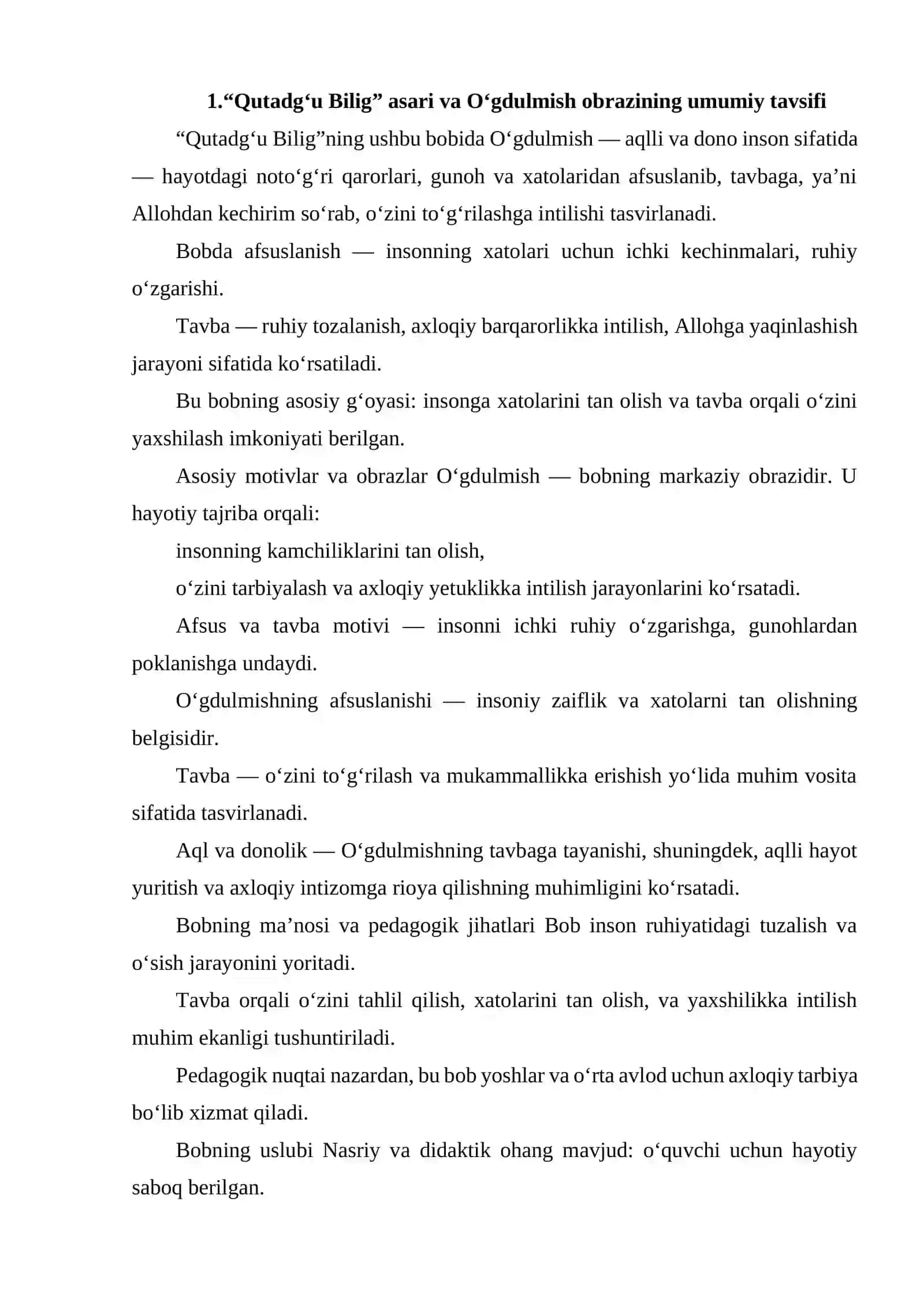 QUTADG'U BILIG"DAGI O'GDULMISHNING AFSUSLANIB TAVBAGA TAYANISH BOBI TAHLILI 3