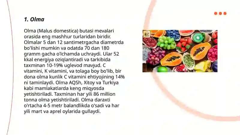 Tabiat omborxonasi.Mevalar,sabzavotlar,rezavor mevalar 3