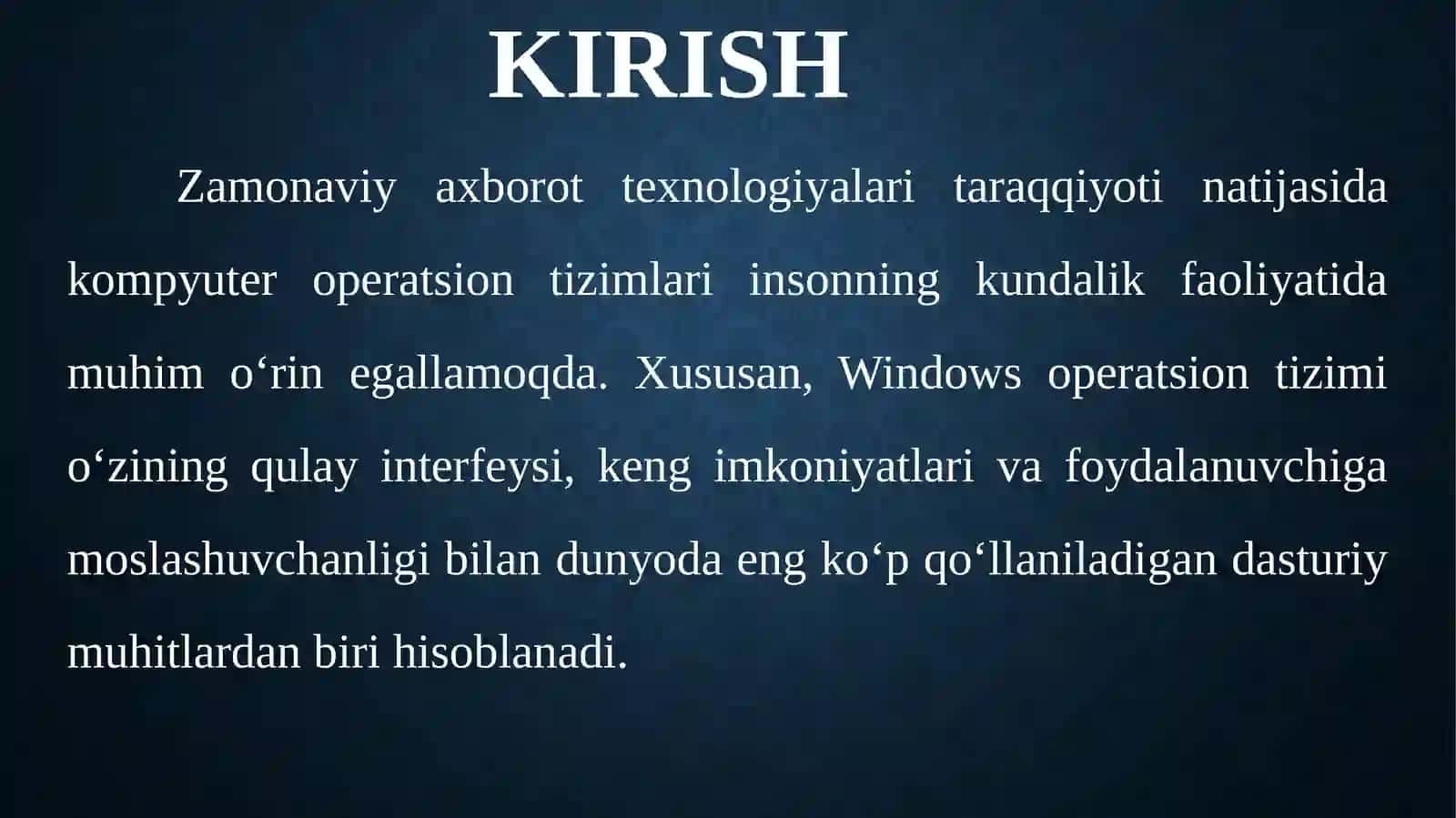 WINDOWS OYNASIDA SOZLASH ISHLARI 3