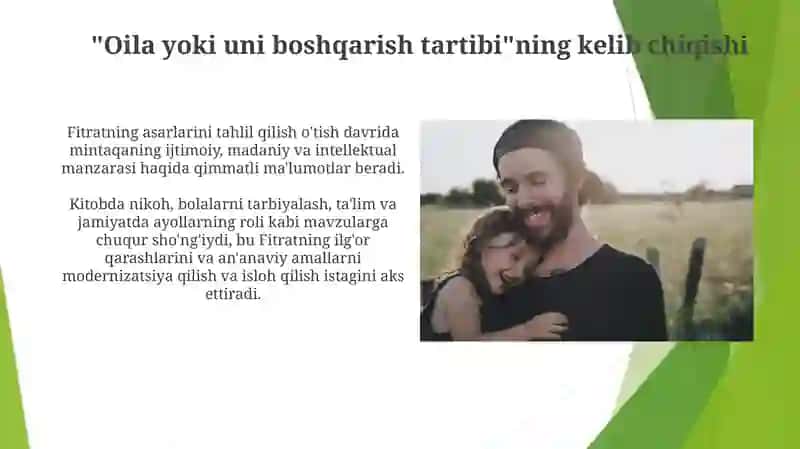 Abdurauf Fitratning Oila yoki uni boshqarish tartiblari asarini oʻrganish va tahlil qilish 3