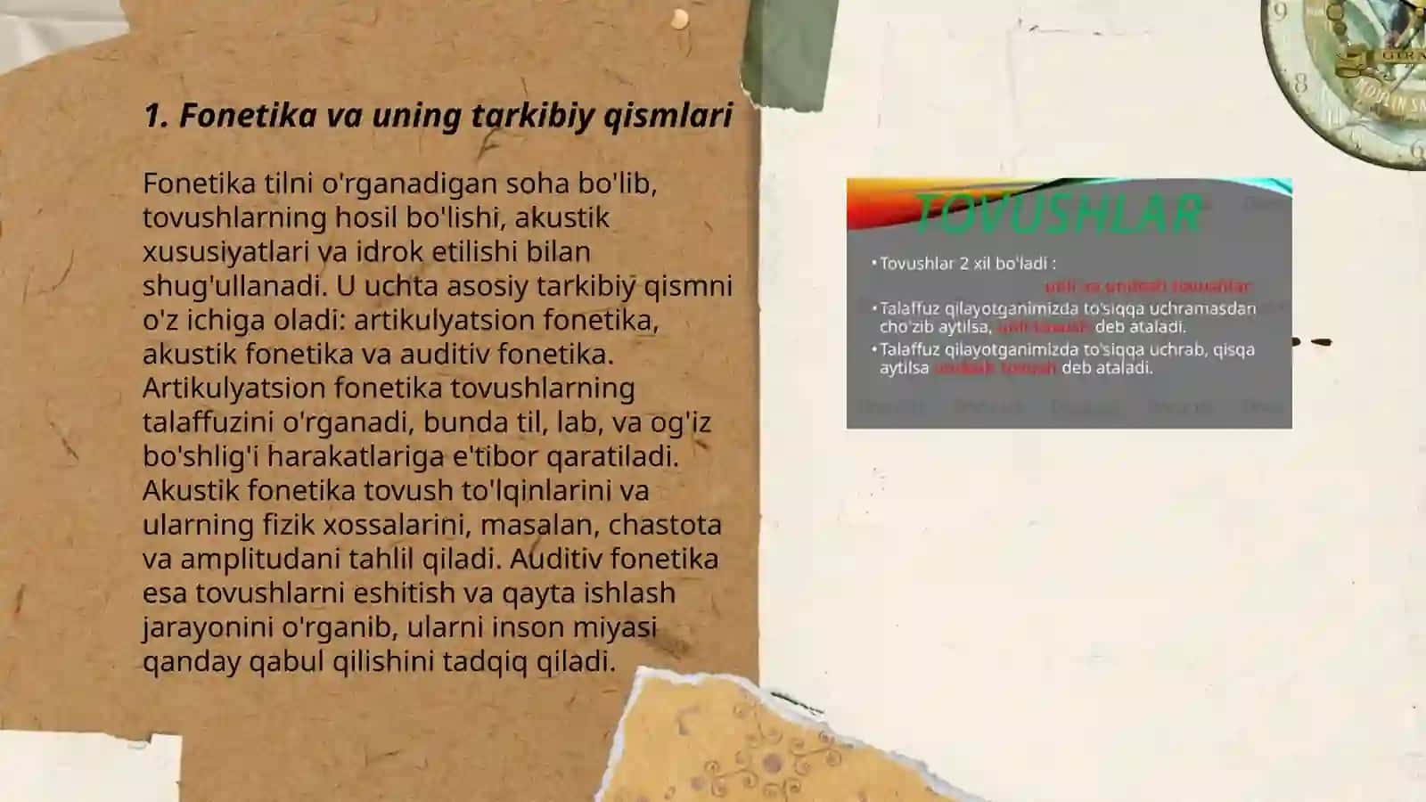 Fonetika unli va undosh tovush 3