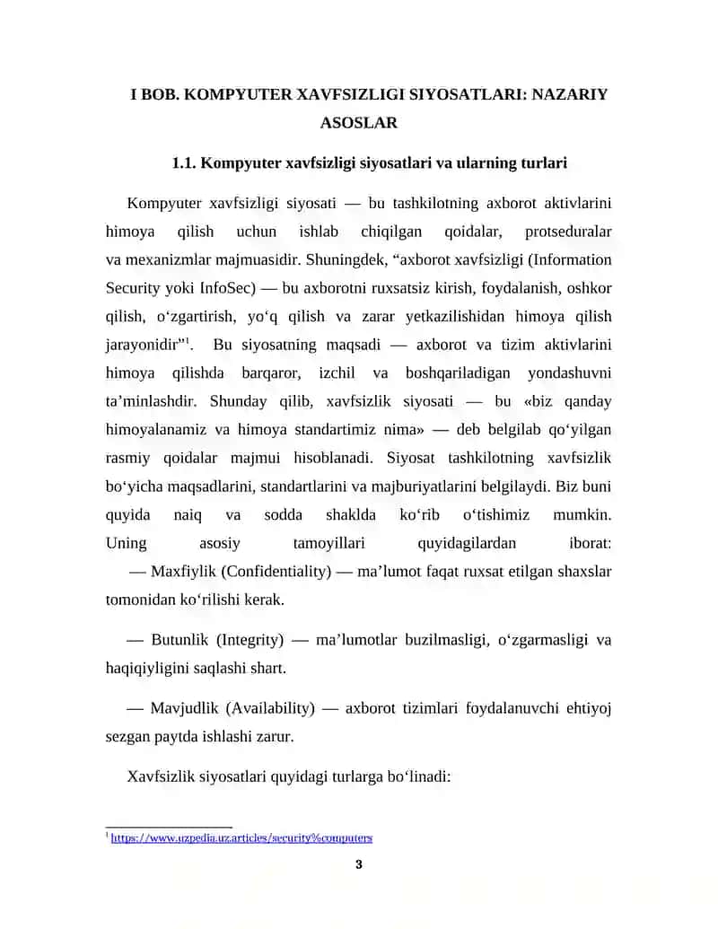 Tijorat va harbiy kompyuter xavfsizligi siyosatlarini taqqoslash 3