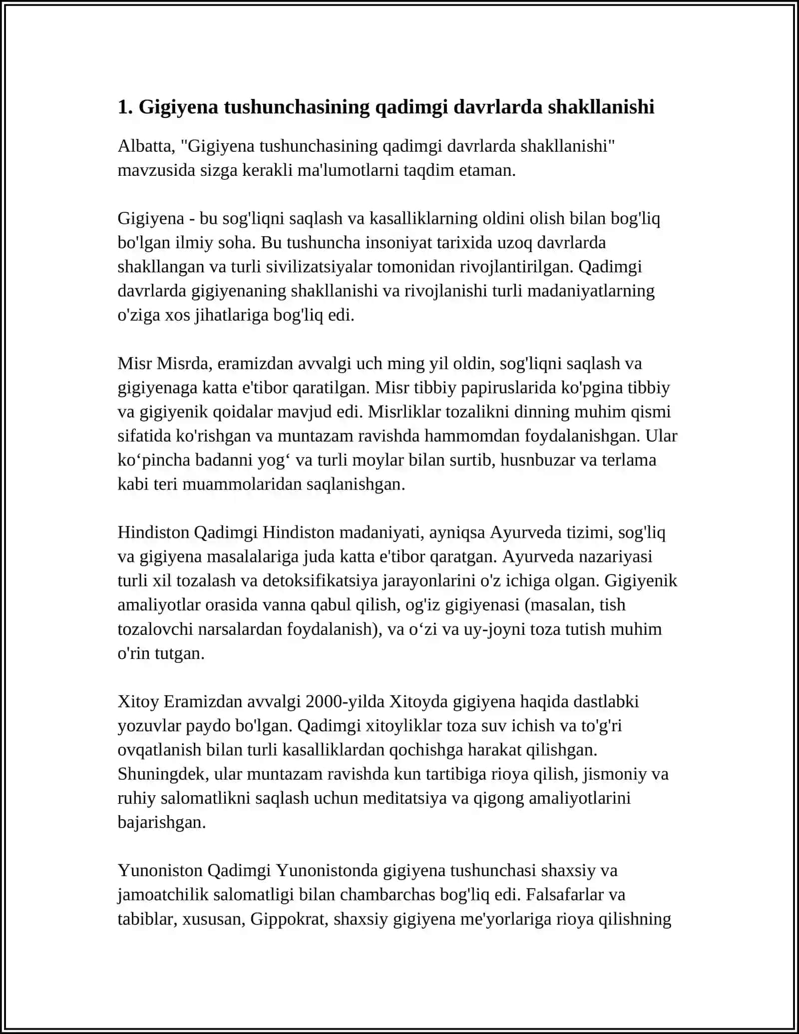 GIGIYENANING QADIMGI DAVRDA SHAKLLANISHI XIX VA XX ASRLARDAGI TARAQQIYOTI 3