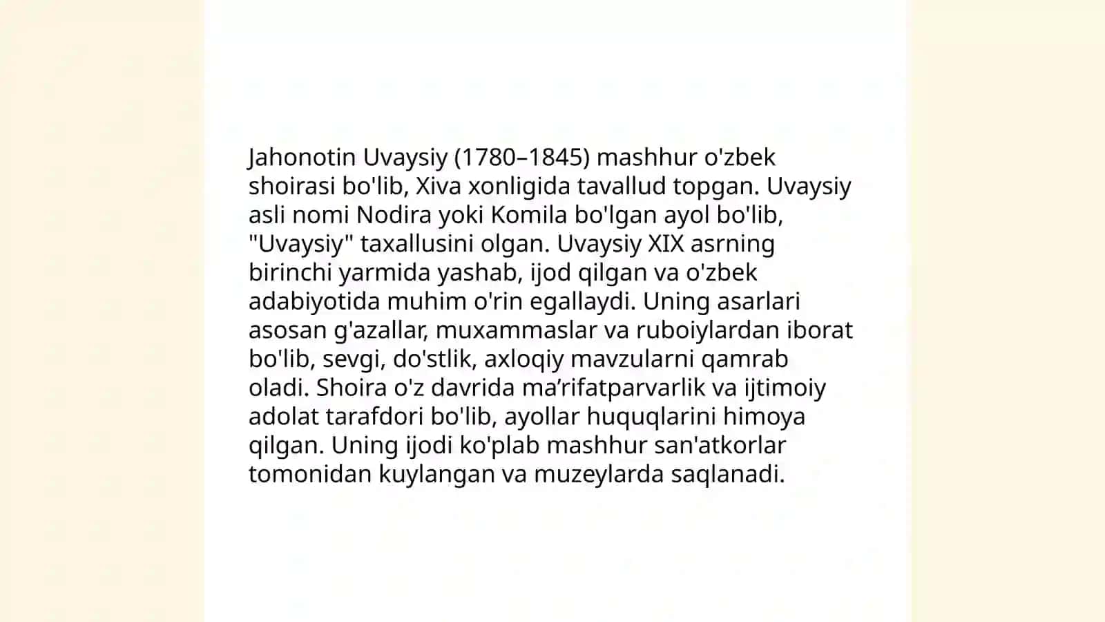 Jahonotin Uvaysiy va Mohlaroyim Nodira 3