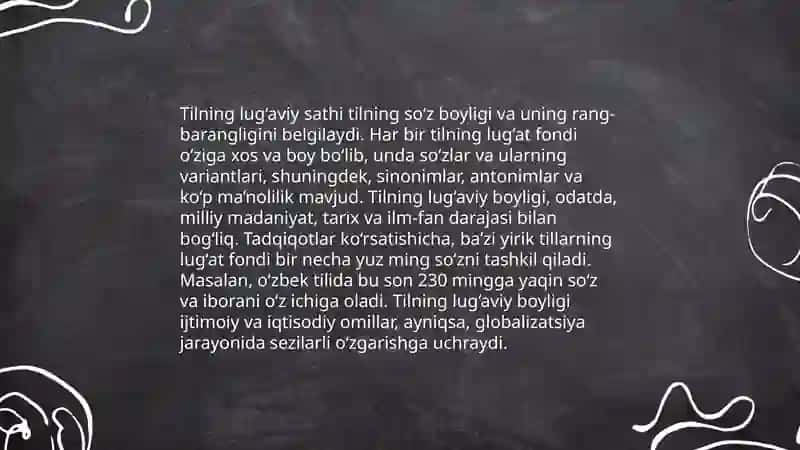 Tilning lug‘aviy sathi 3