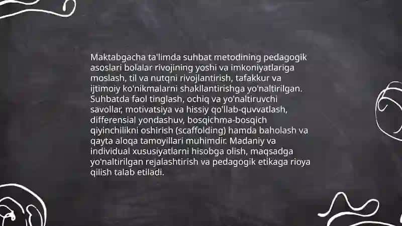 Maktabgacha ta'lim tashkilotlarida suhbat metodlaridan foydalanish texnologiyasi 3