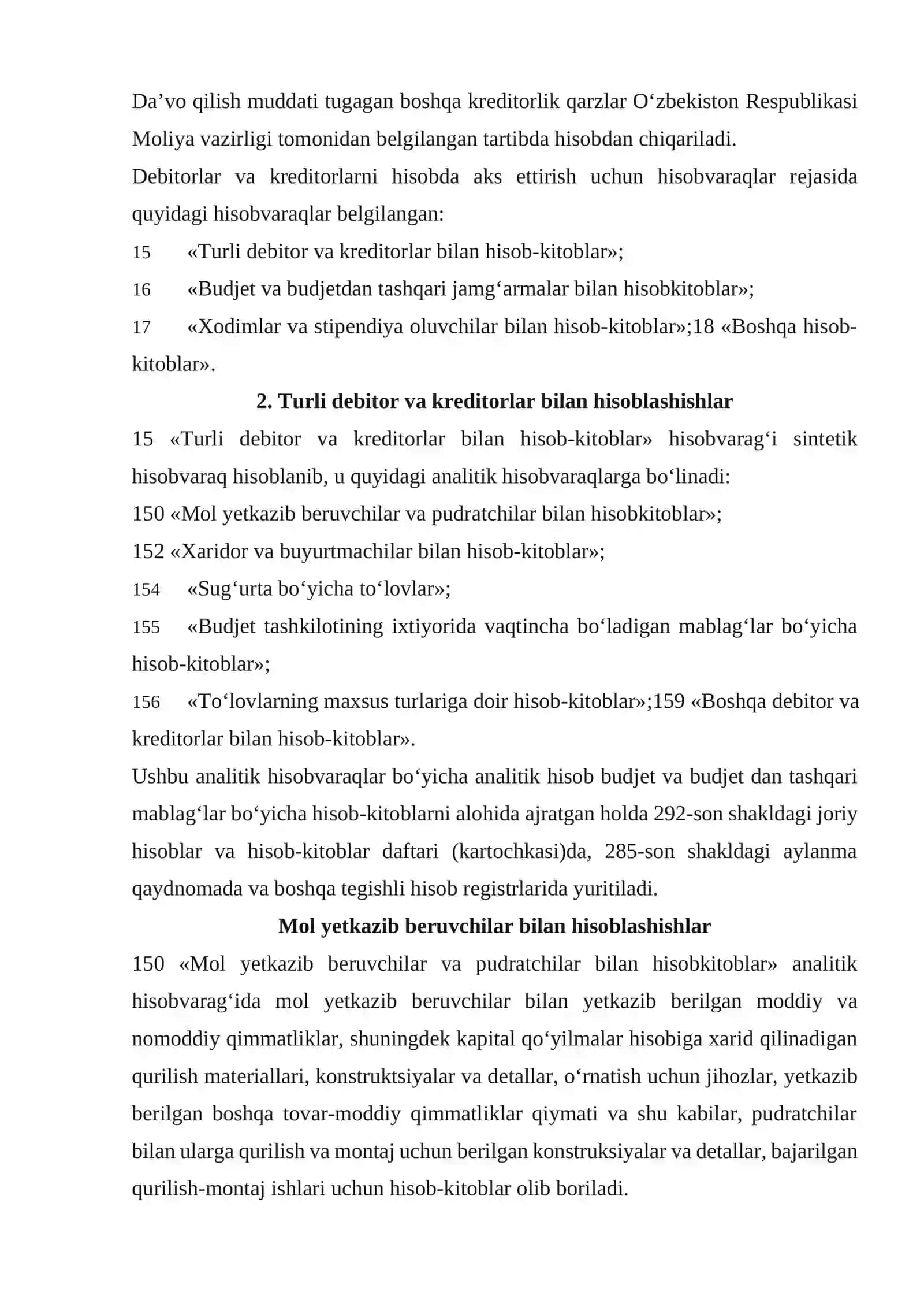 Byudjet tashkilotlarida turli debitor va kreditorlar bilan hisoblashuvlar hisobi 3