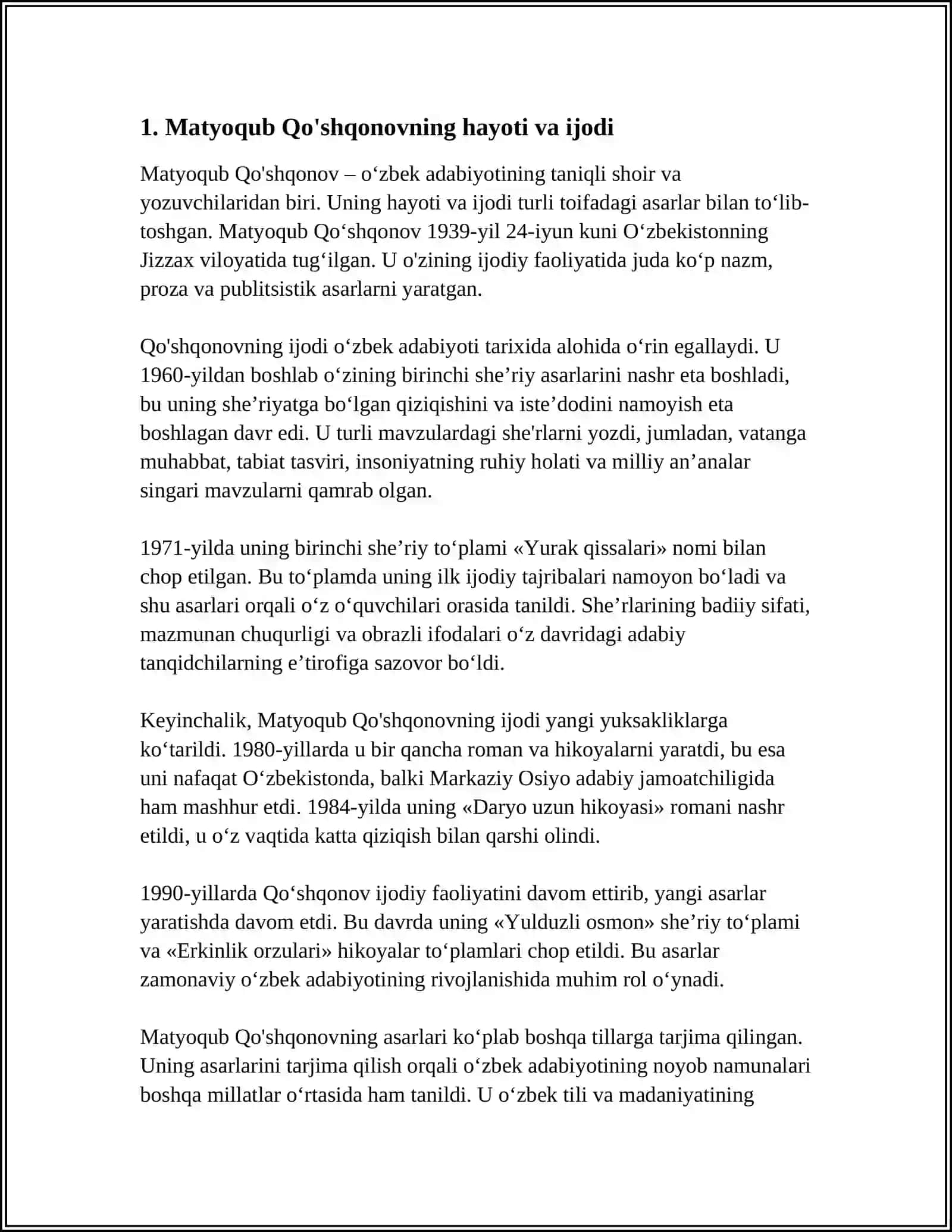 MATYOQUB QÒSHJONOV "SAYLANMA" MAQOLALAR TÒPLAMI 3