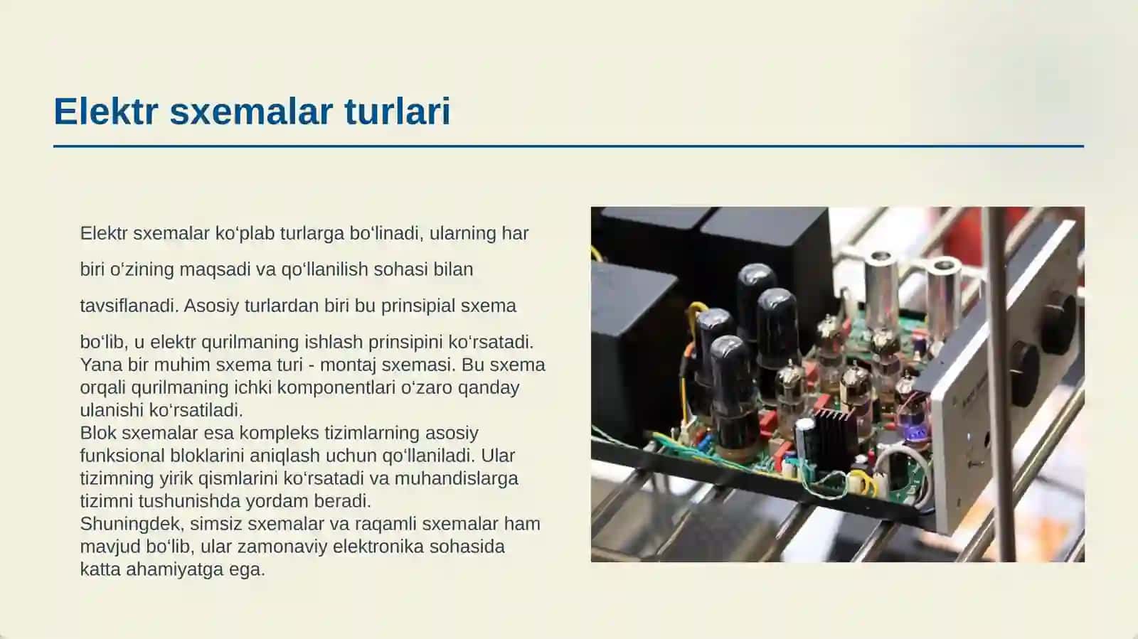 ELEKTR SXEMALAR, STANDART VA UZATMALI DETALLAR CHIZMALAR 3