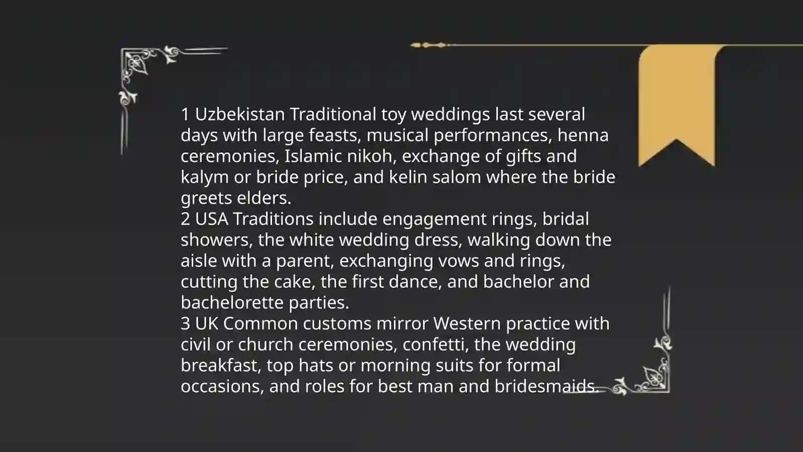 Customs and traditions of Uzbekistan, USA and the UK 3