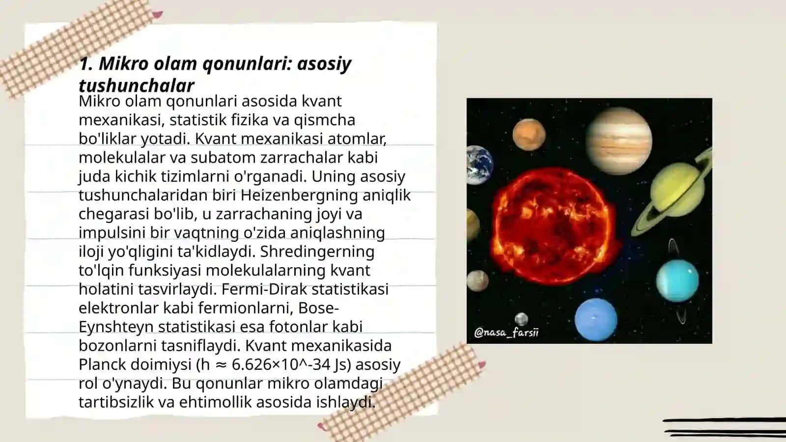 Mikro olam qonunlariga bo'ysinuvchi usullarni solishtirish 3