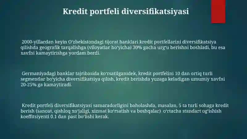 Tijorat banklarining kredit portfelini ekonometrik modellashtirish 3