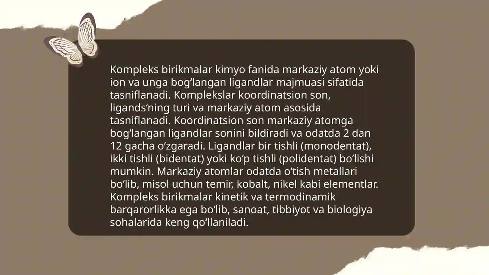 Kompleks birikmalarning olinish usullari 3