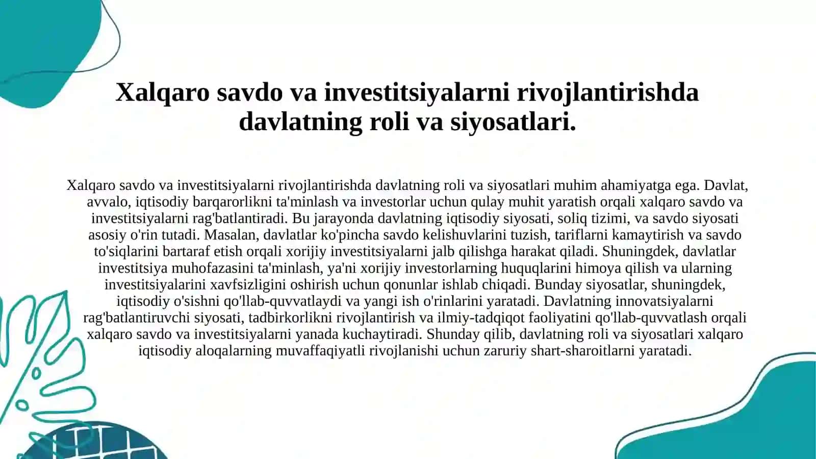 Bolgariya Respublikasi tashqi iqtisodiy aloqalarni xalqaro tartibga solish hamda, ishlab chiqarish omillari xalqaro xarakat taxlili. 3