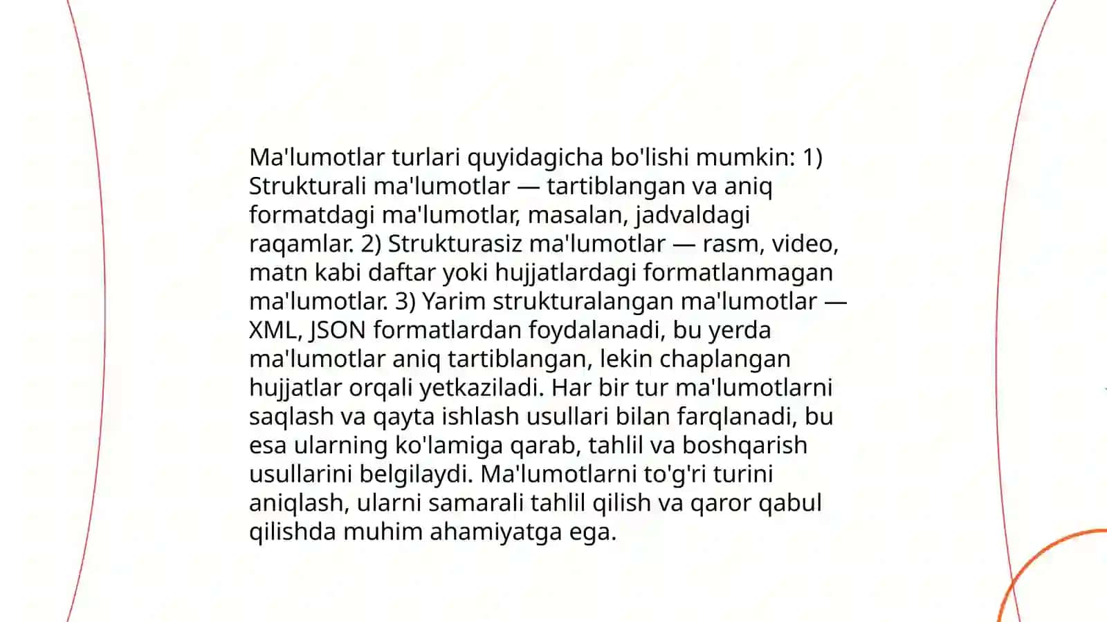 Malumotlar turlari va o'zgaruvchilar 3