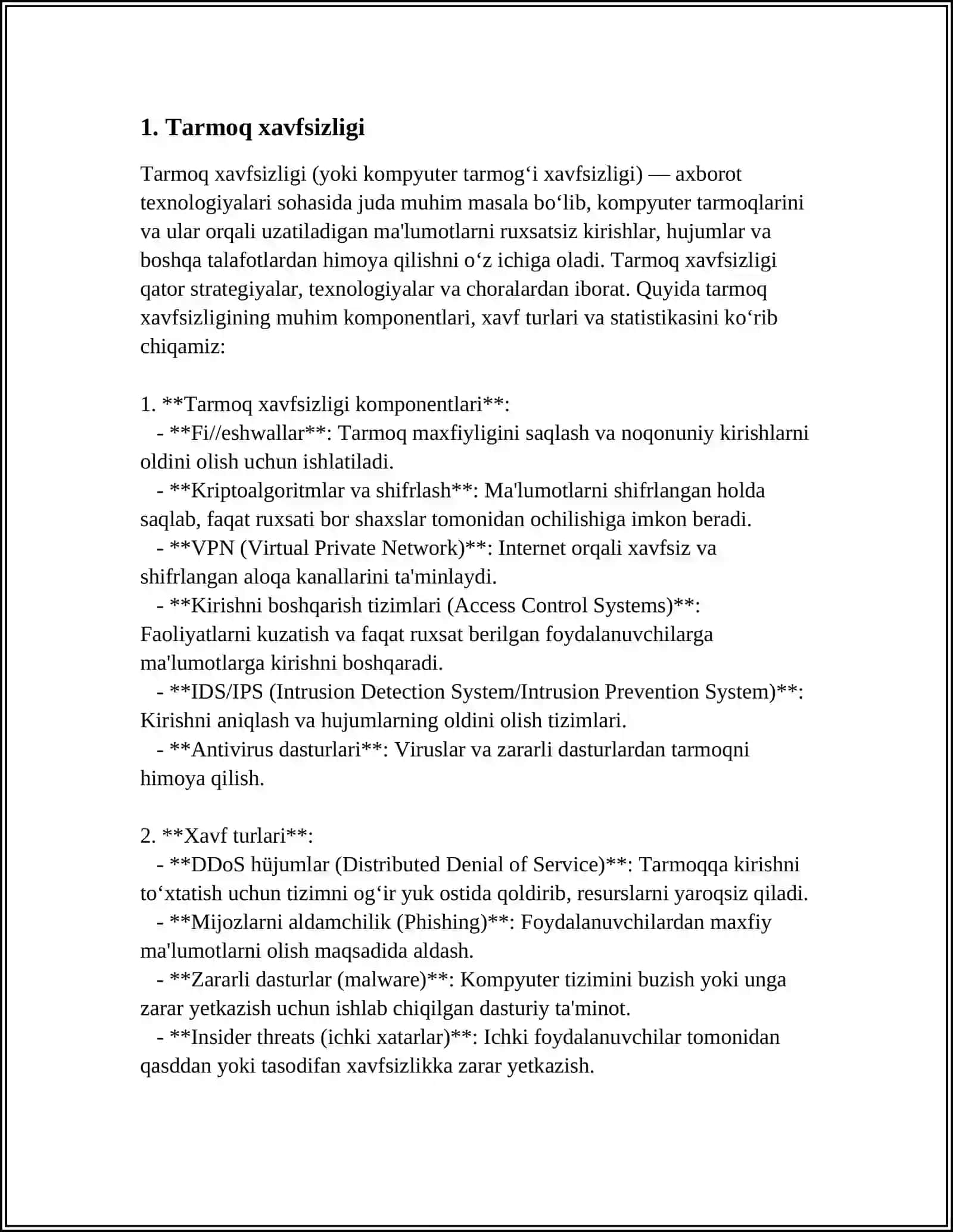 KIBERXAVFSIZLIK SOHASI BOʻYICHA MUTAXASSISLIK TOIFALAR 3