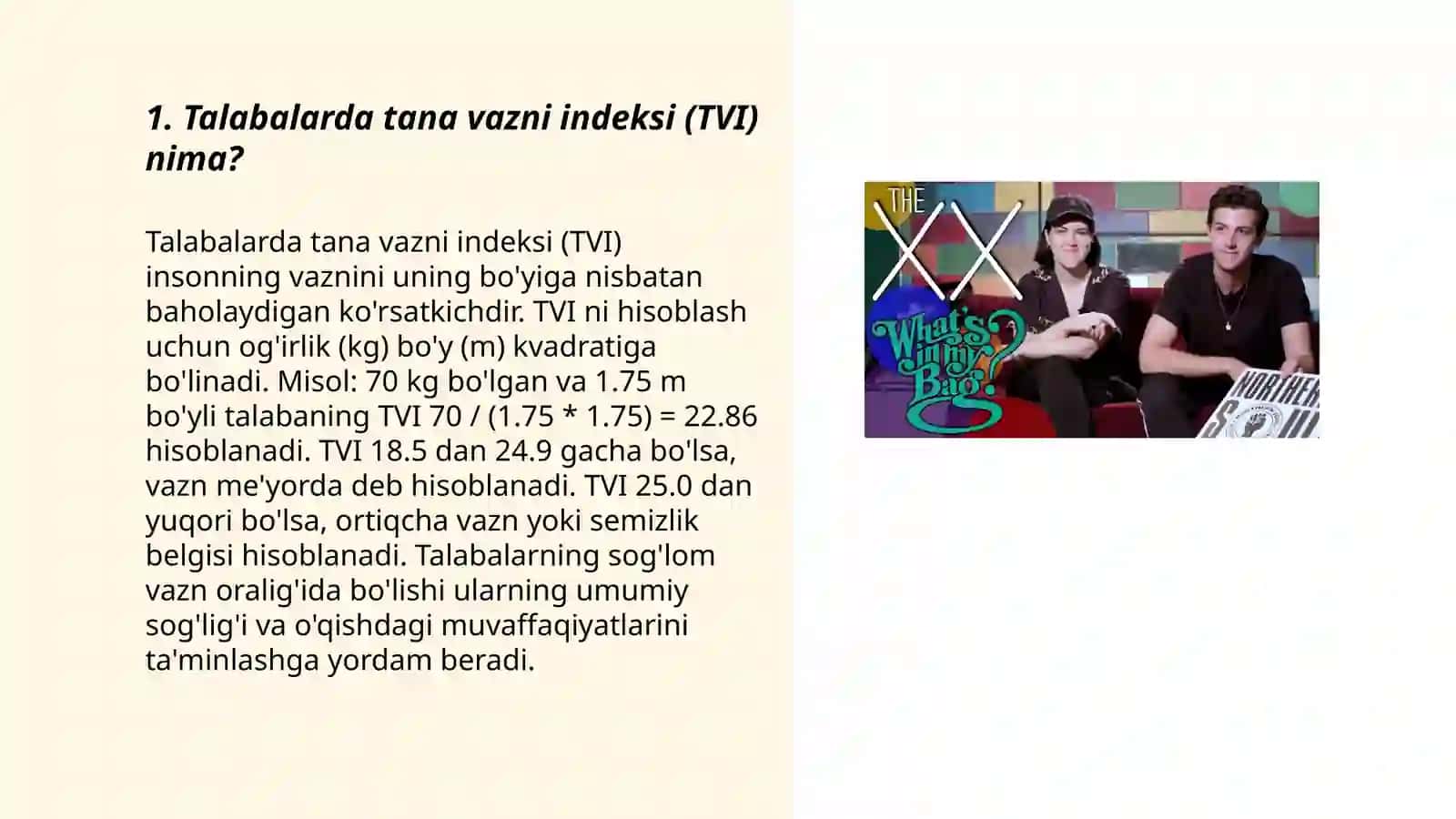 Talabalarda tana vazni ideksi va uning o'ziga xususiyatlari 3