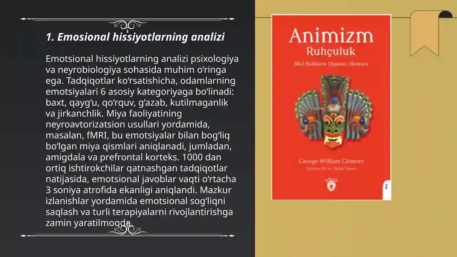 Animizm nazariyasini "Emosional" va intellektual tanqidi 3