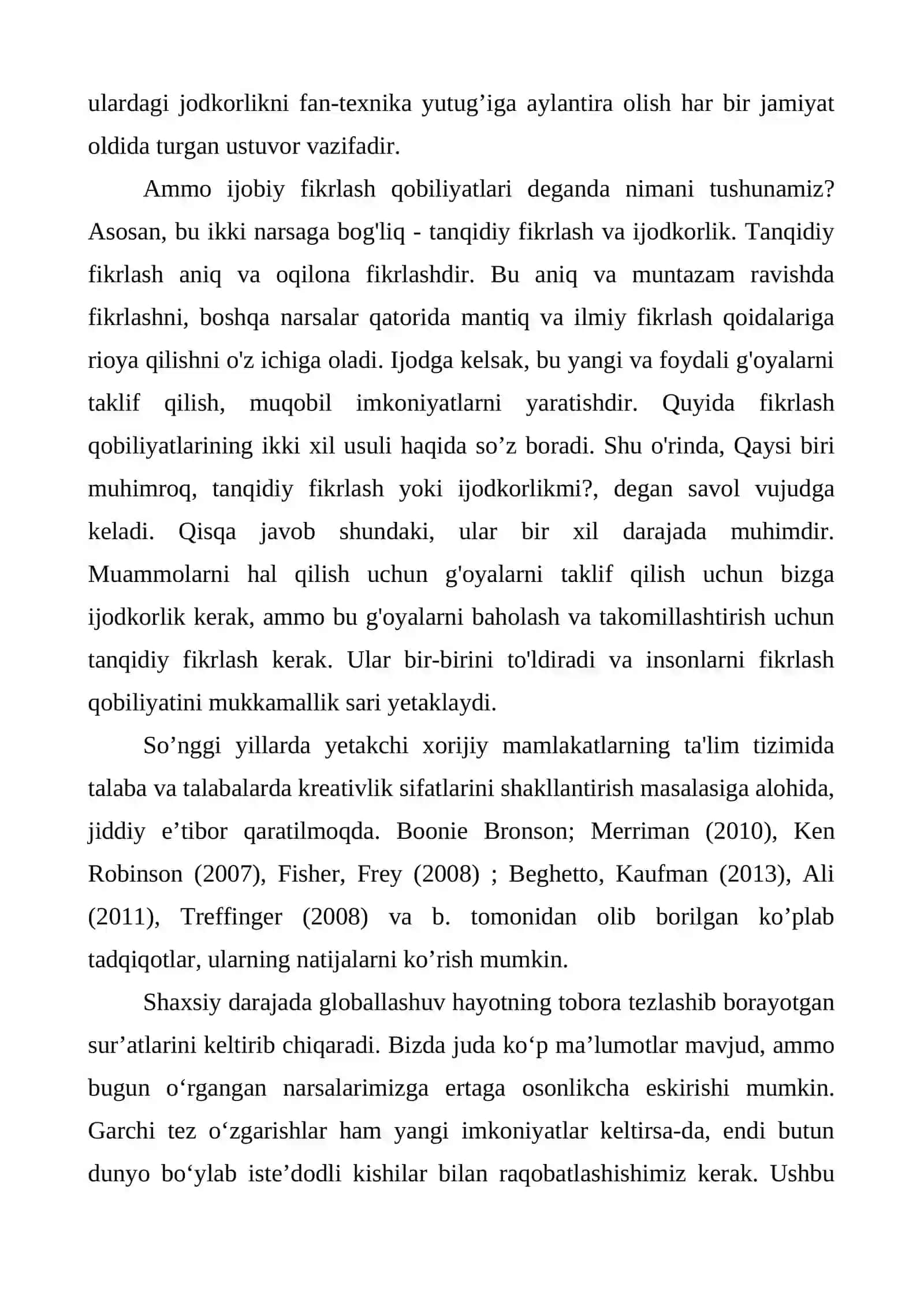 Kreativ fikrlash kursi 3