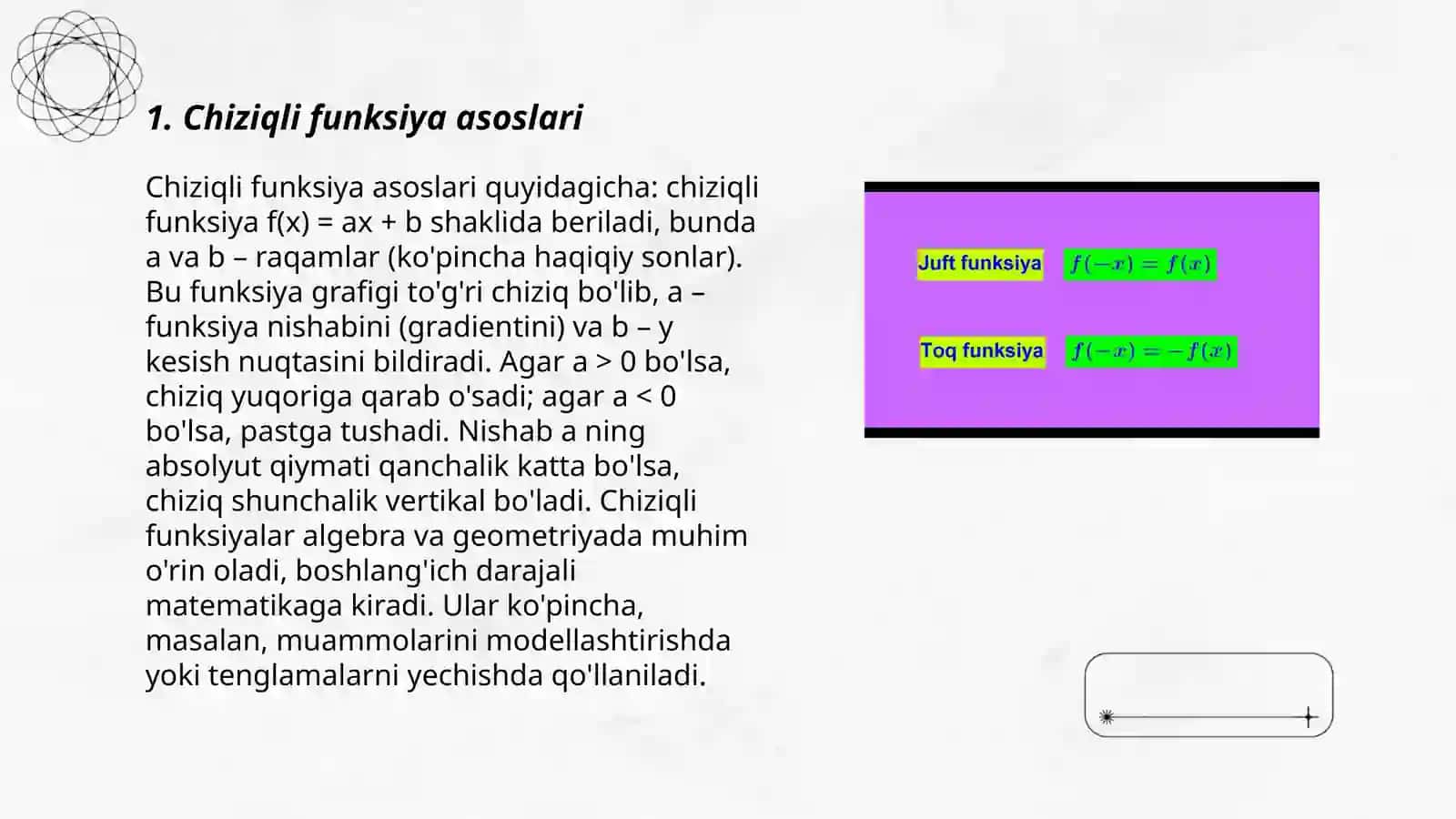 Chiziqli funksiya 3