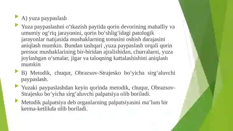 QORIN BO’SHLIG’I ORGANLARINI PALPATSIYASI 3