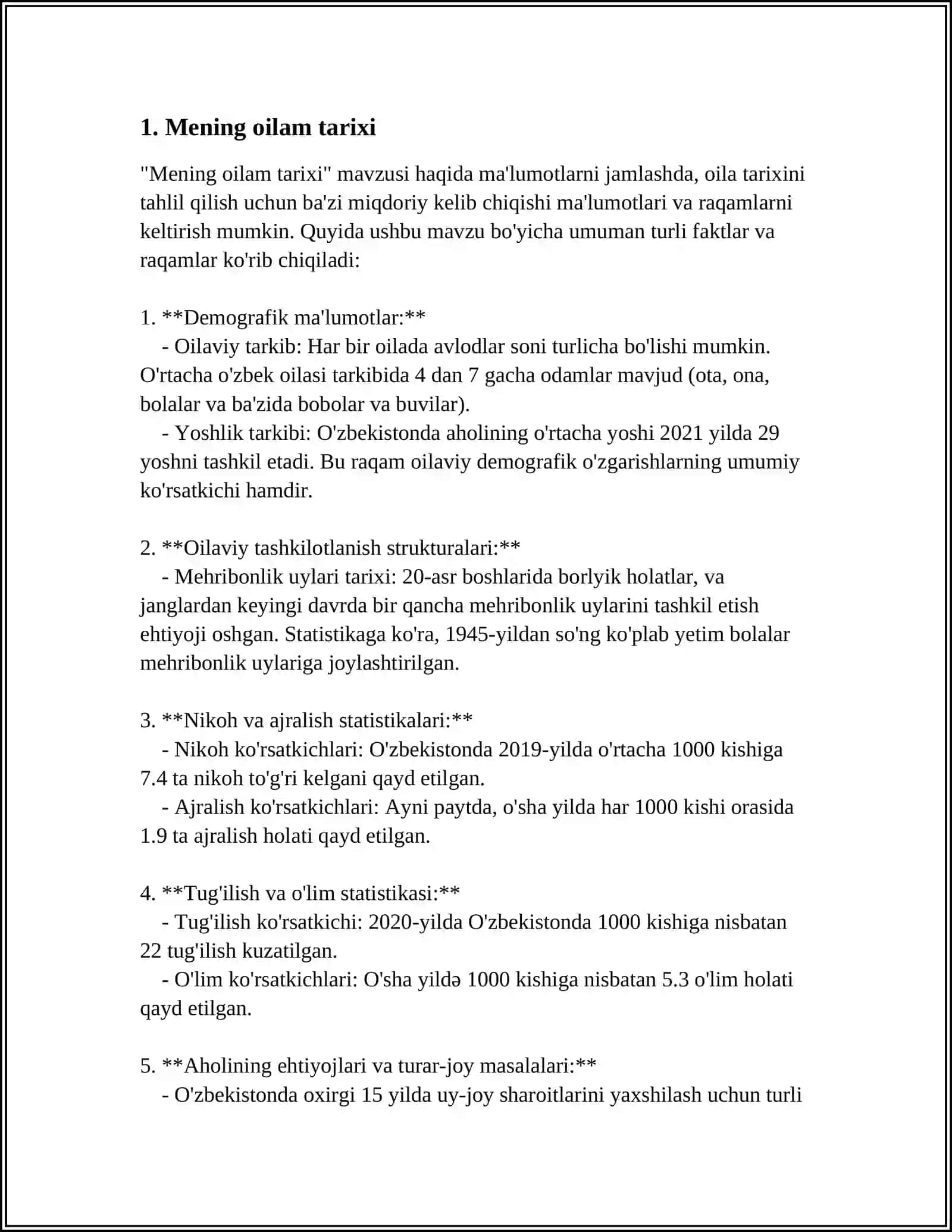 INGILIZ TILIDA MUSTAQIL ISH KK MENING OILAM HAQIDA 7 VAROQ RASMLARI HAM BULSIN 3