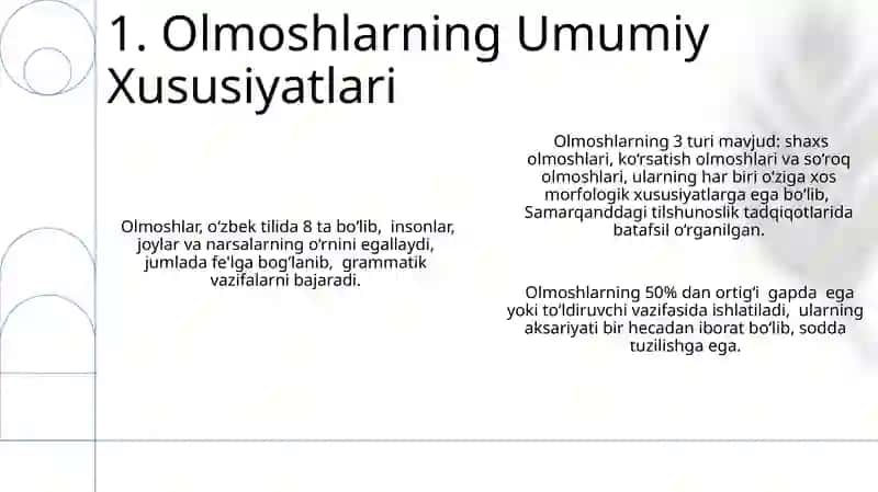 Olmoshlarning umumiy va xususiy belgilari 3