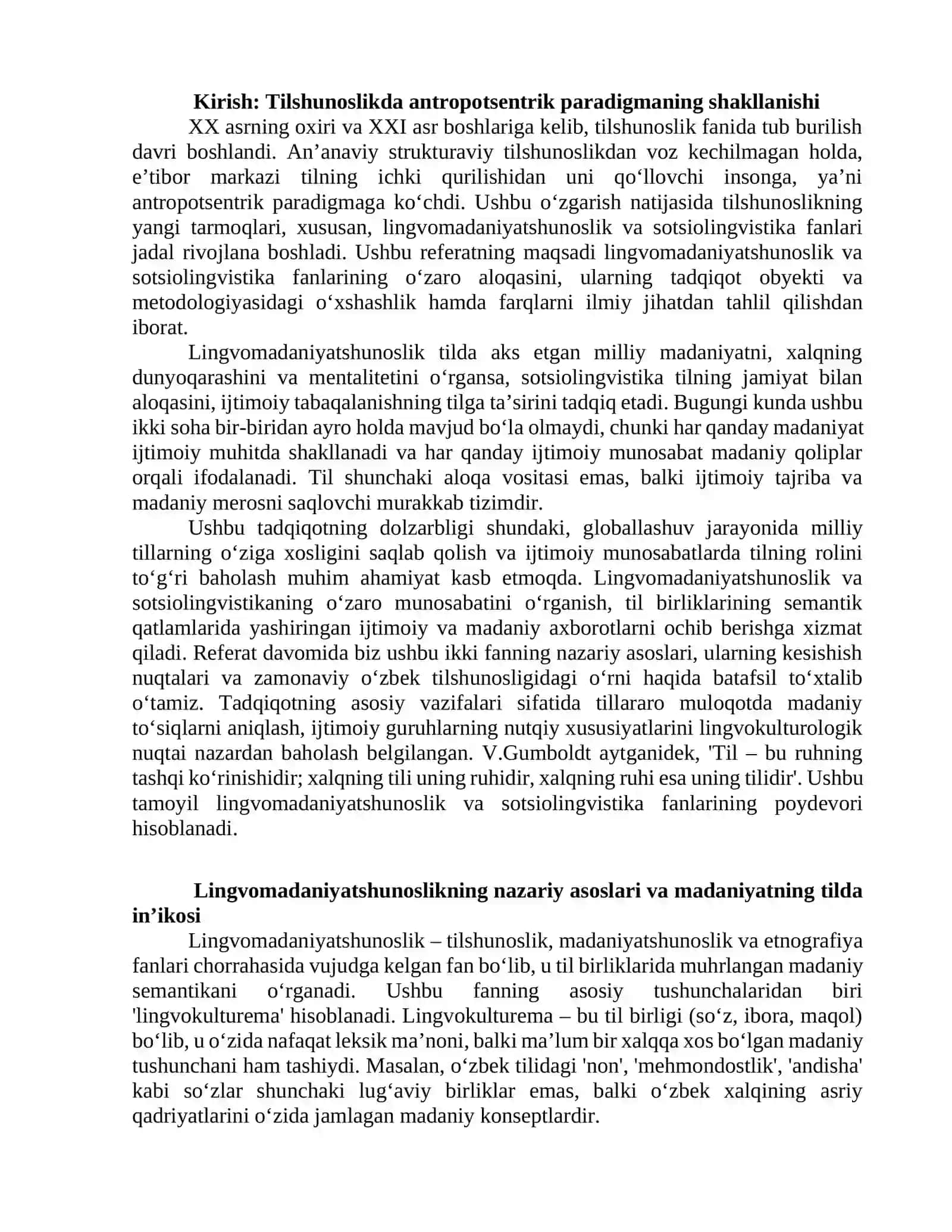 Lingvomadaniyatshunoslik va sotsiolingvistika fanlarining o‘zaro munosabati: Nazariy va amaliy tahlil 3