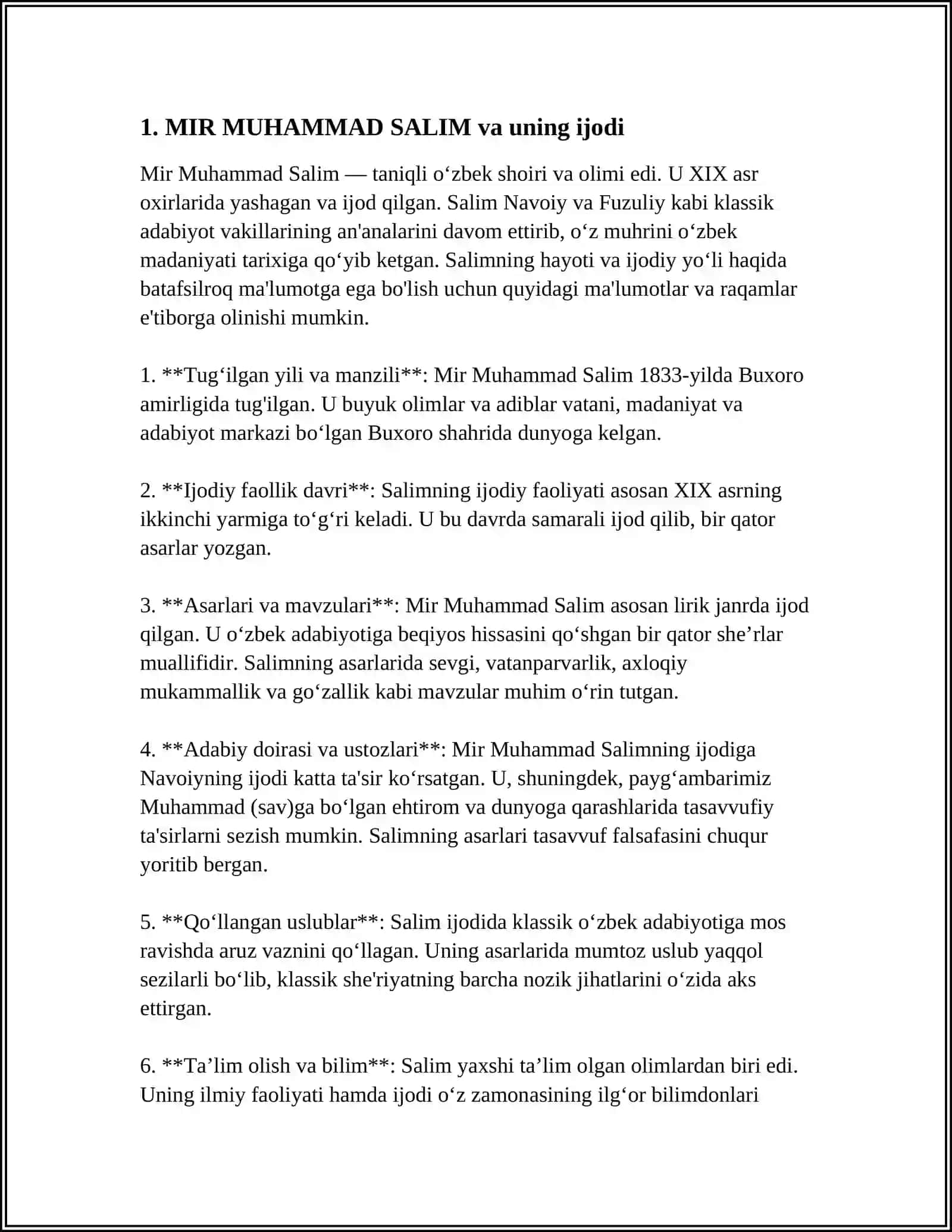 MIR MUHAMMAD SALIMNING "SILSILAT US-SALOTIN"ASARI HAQIDA MAʼLUMOT 3
