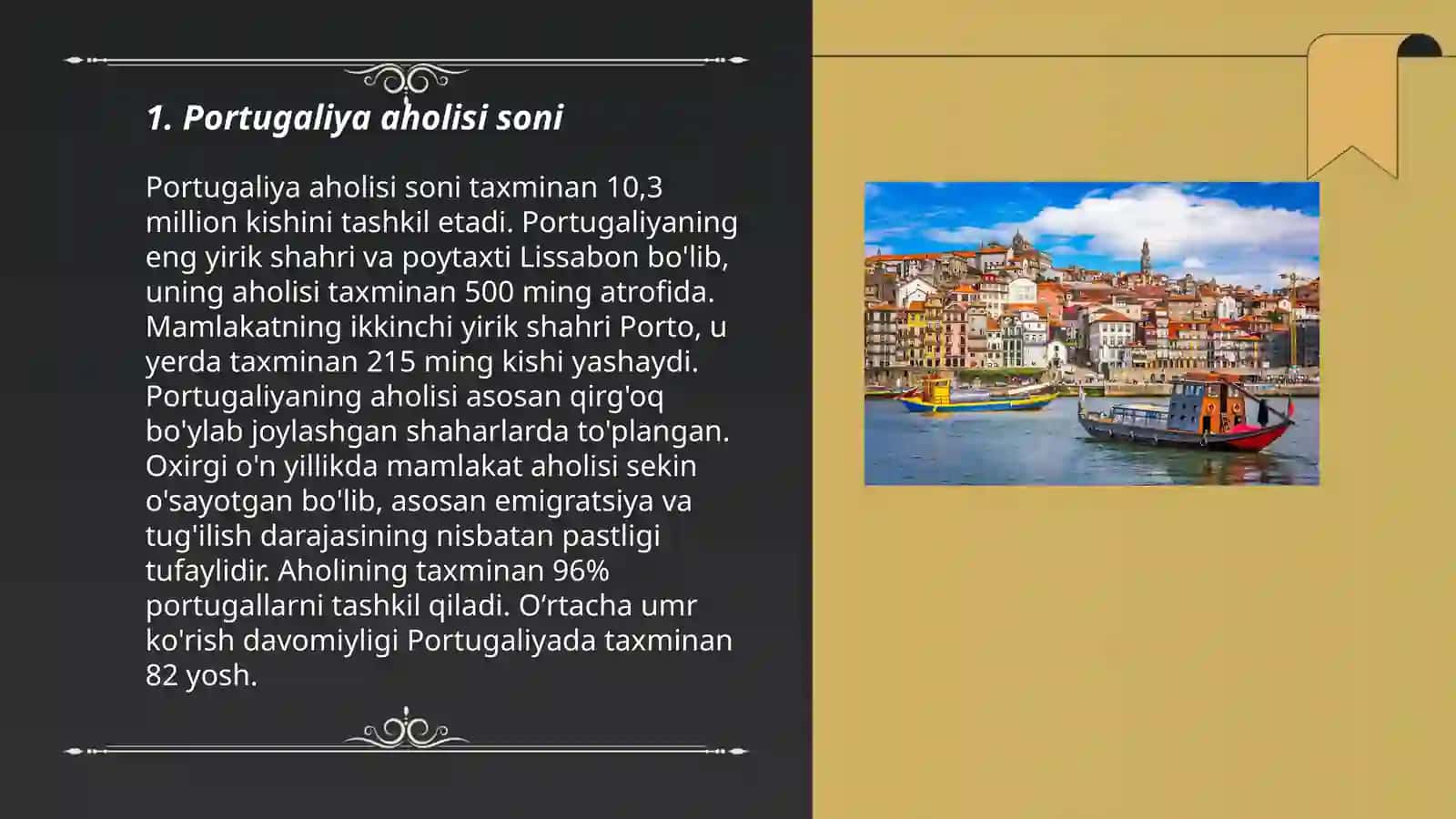 Portugaliya aholisi va uning hududiy joylashuvi 3