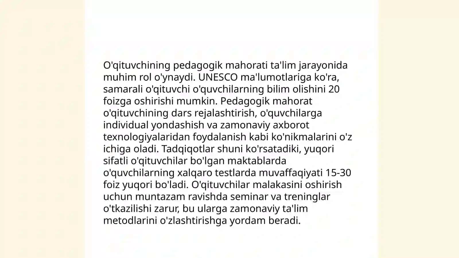 Ta'lim sifatini o'zgartirishda o'qituvchining roli 3