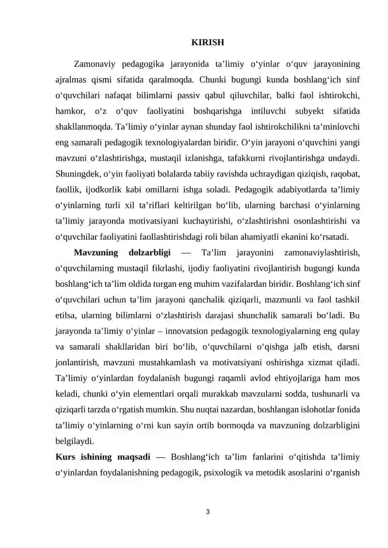 Boshlang’ich ta’lim fanlarini o’qitishda ta’limiy o’yinlardan foydalanish 3