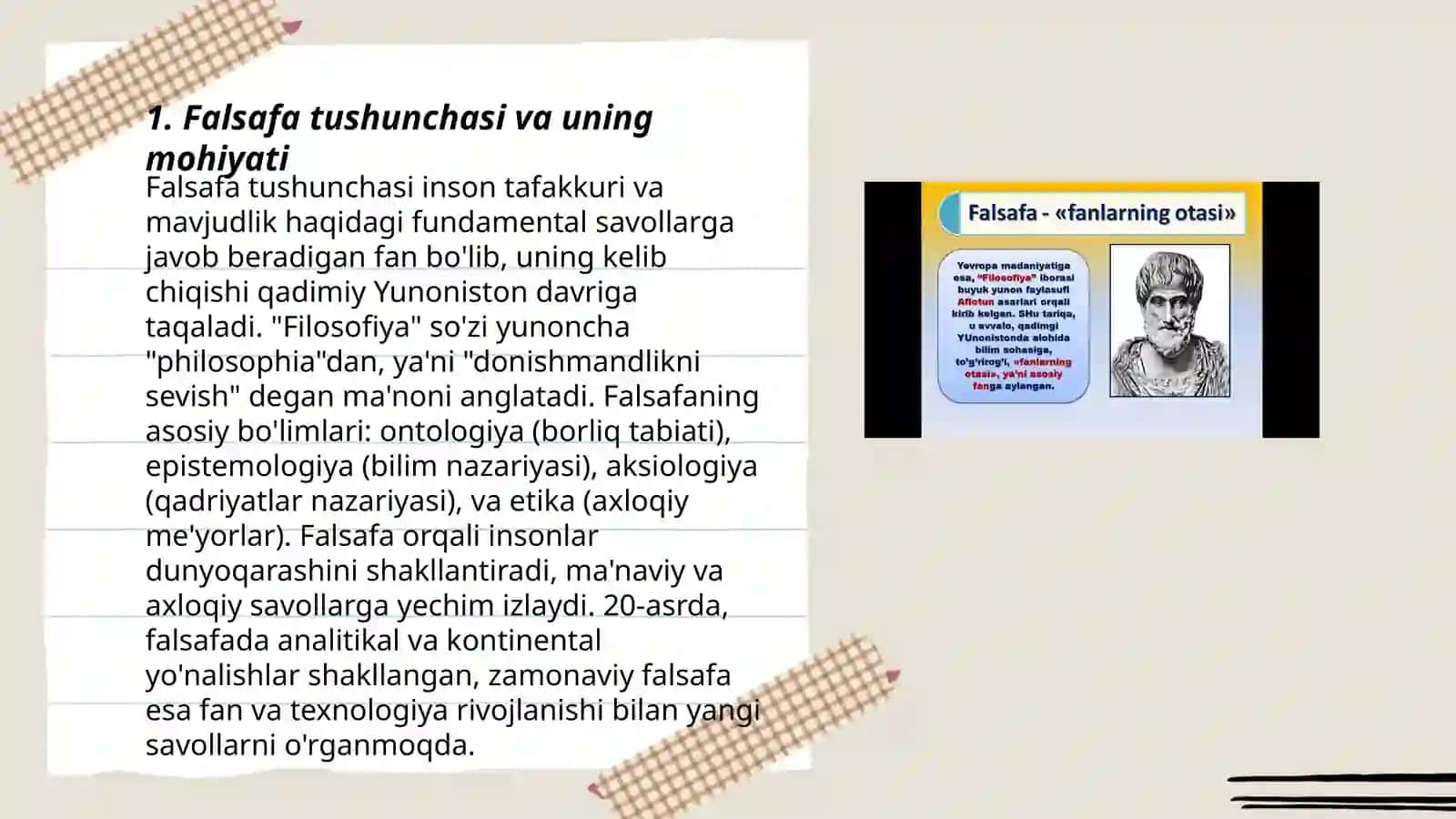Falsafaning mohiyatiga oid Sharq va Gʻarb mutafakkirlari taʼriflarini tasniflash 3