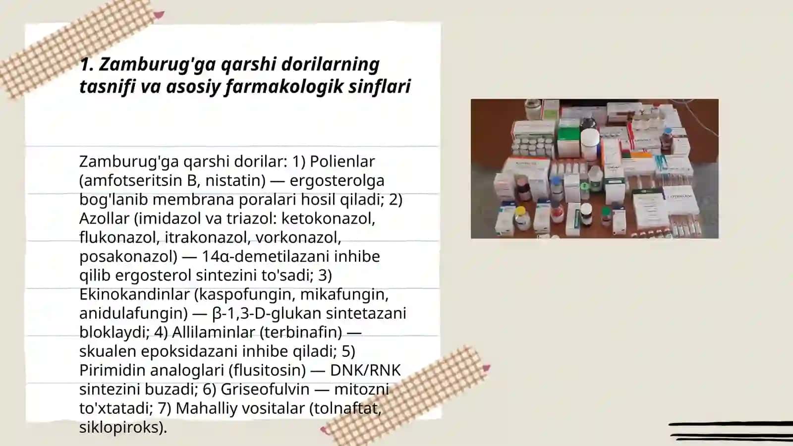 Zamburug'ga qarshi dori vositalarining klinik farmokologiyasi 3