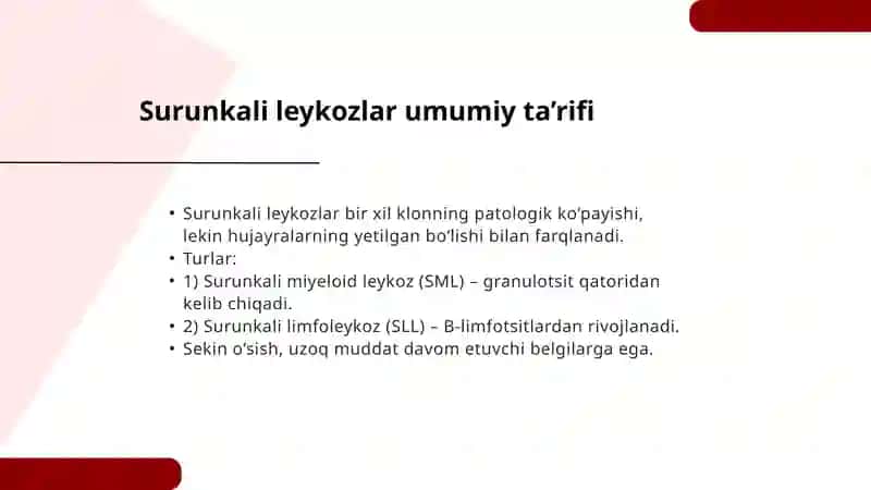 Surunkali leykozlar laborator differensial diagnostikasi 3