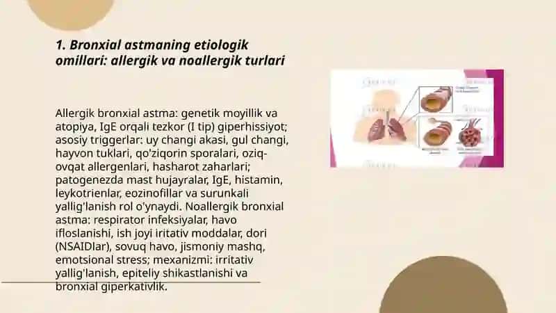 Bronxial astma.Kasallikning kelib chiqishi etiologiyasi va patogenezi 3
