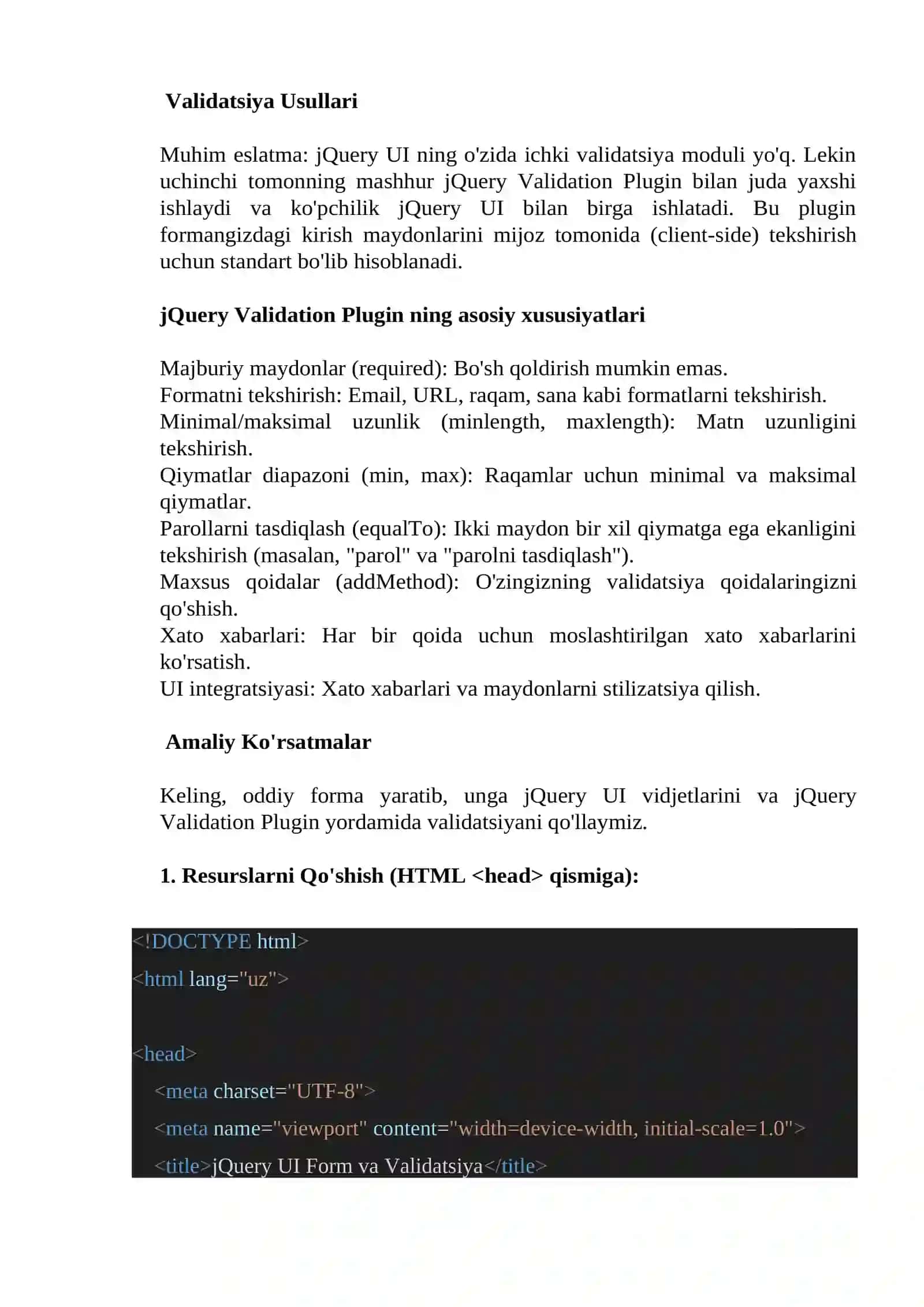 JQUERY UI Formlar Bilan Ishlash 3