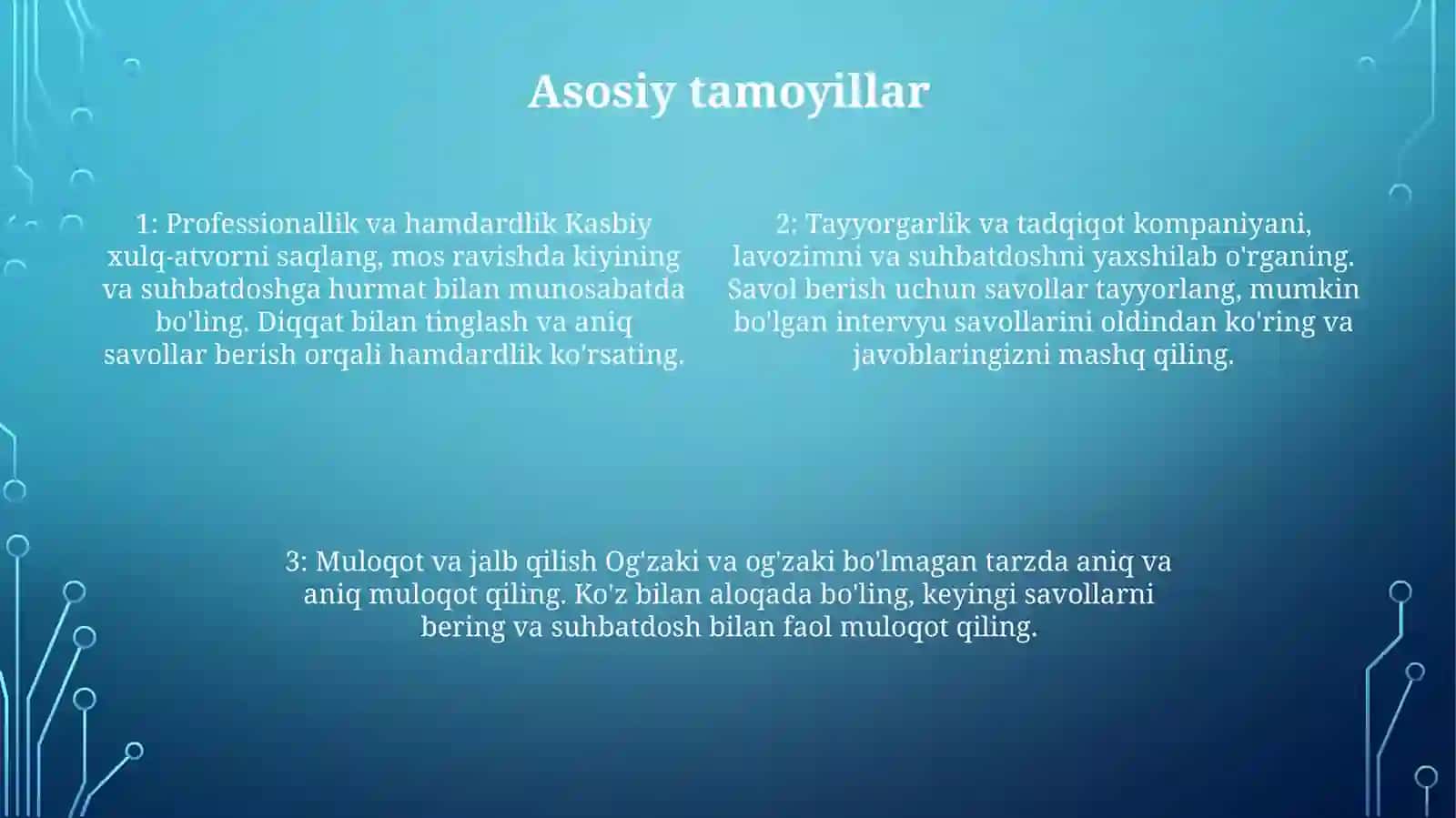 Kasbiy Muloqot Jarayonlari 3