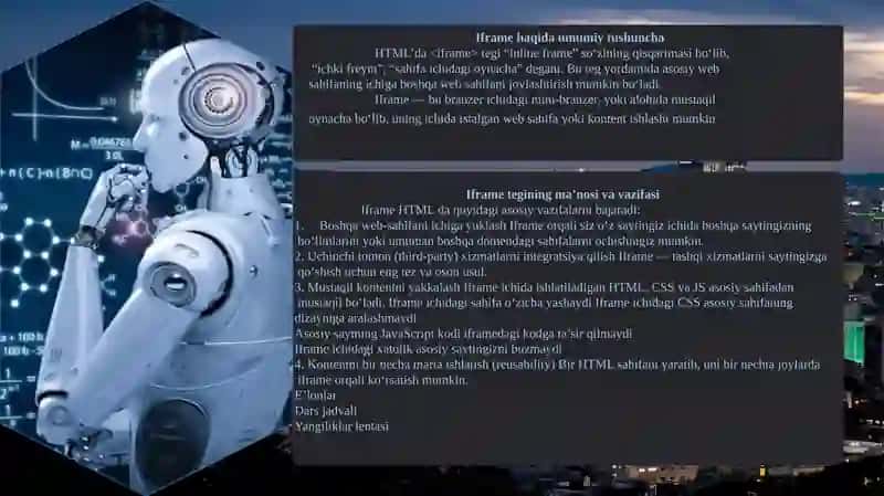 HTML da Iframetegihaqidama’lumotvaamaliyko‘rsatmalar 3