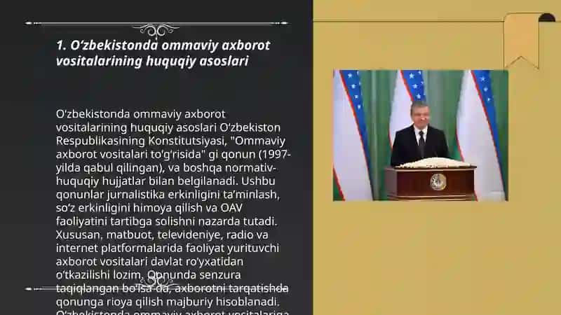 Oʻzbekiston respublikasida ommaviy axborot vositalarining faoliyati 3
