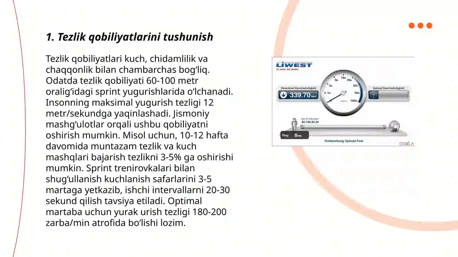 Tezlik qobiliyatlarini tarbiyalash. Start tezligini tarbiyalash 3