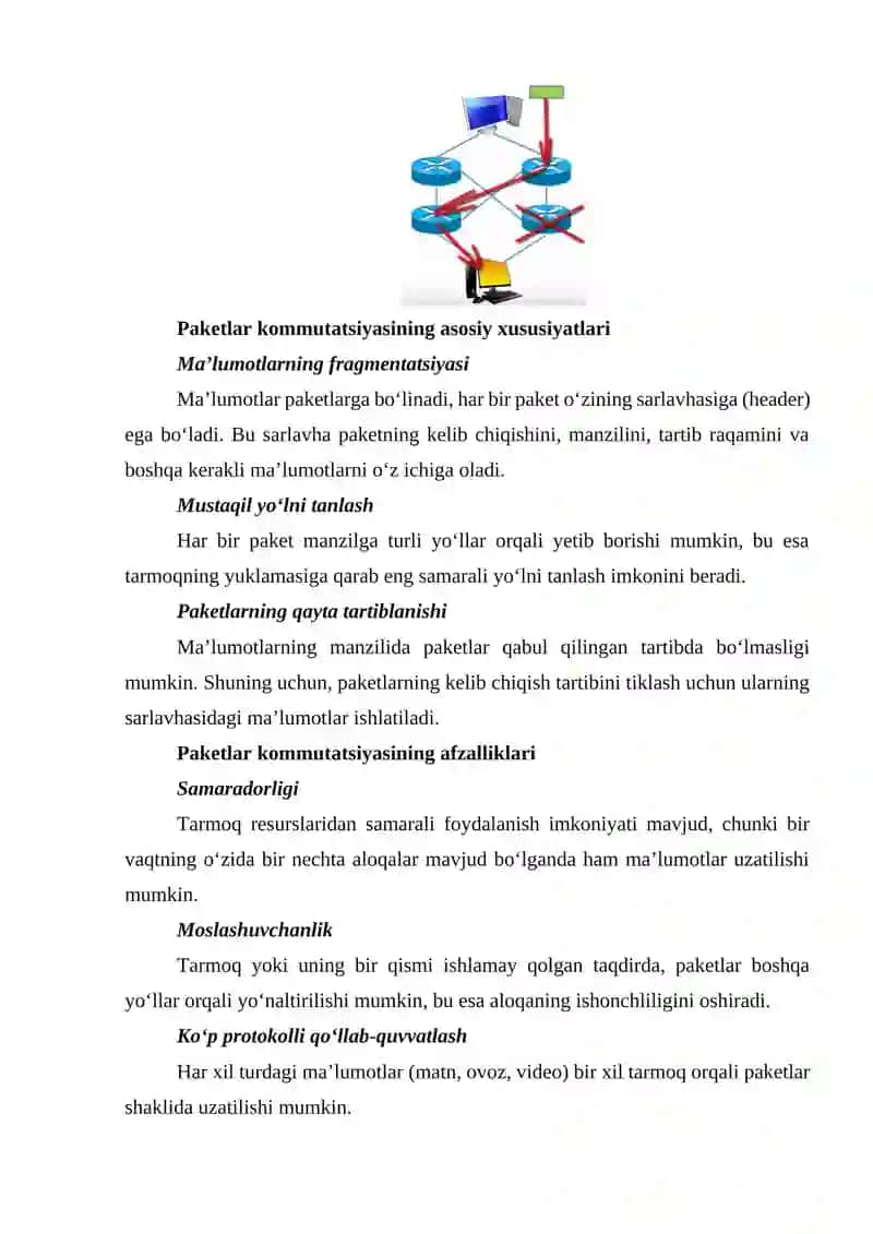Kanallar va paketlar kommutatsiyasi 3