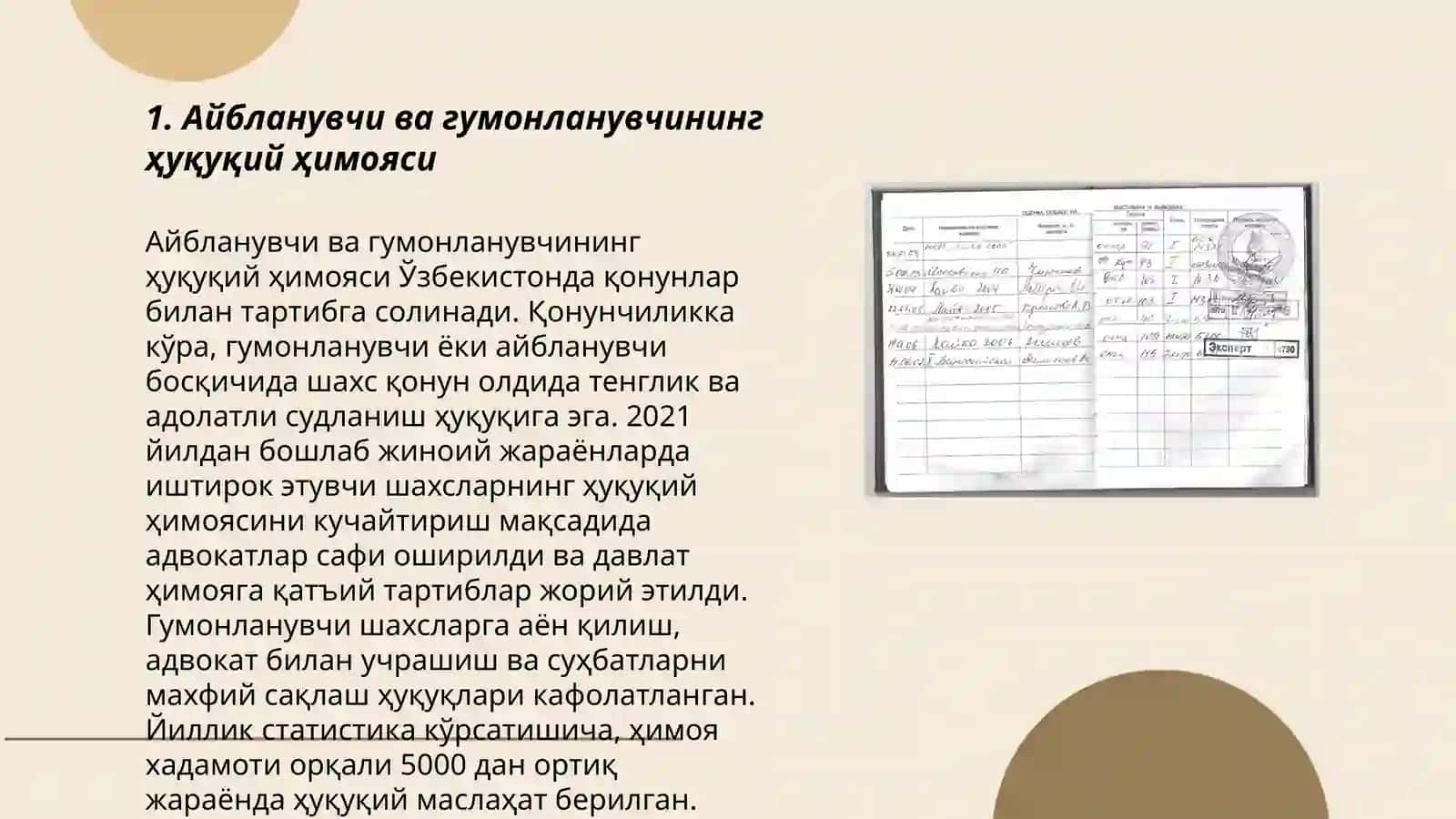 Айбланувчи ва гумонланувчиларнинг қамоқда сақлаш жойларидаги ҳуқуқлари ва мажбуриятлари 3